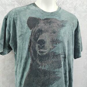 The Mountain Shirt Mens XXL 2XL Green Tie Dye Grizzly Bear Andreas Lie Cotton